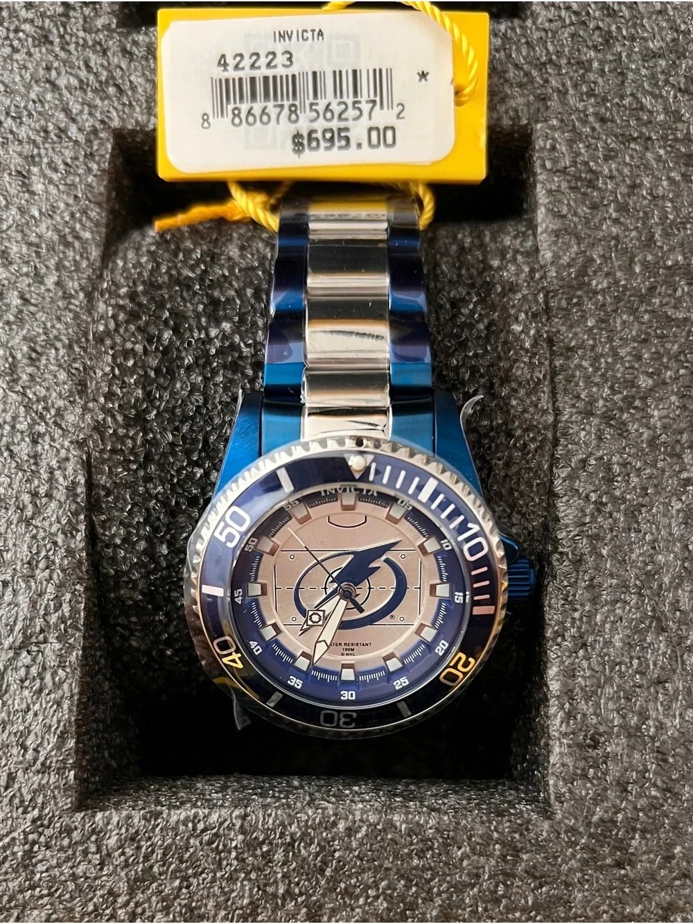 Tampa Bay Lightning Invicta Men's Blue and Silver Stainless Steel Watch